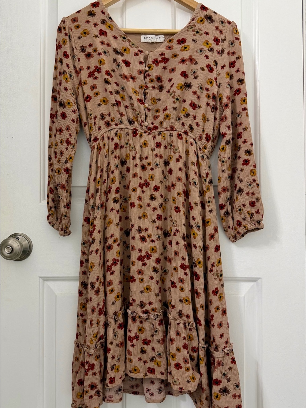 DownEast Blush Floral Midi Dress